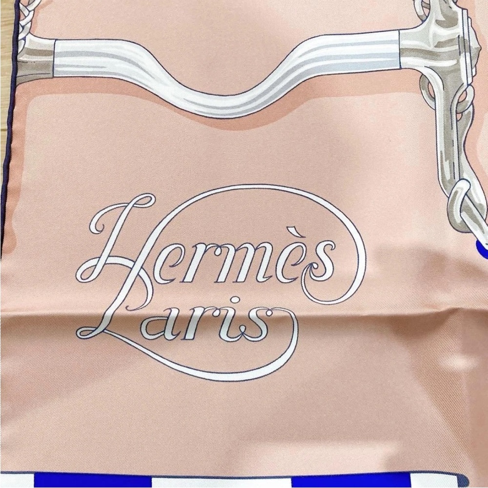 Hermes Blue and Yellow Floral Scarf - Picture 7 of 8